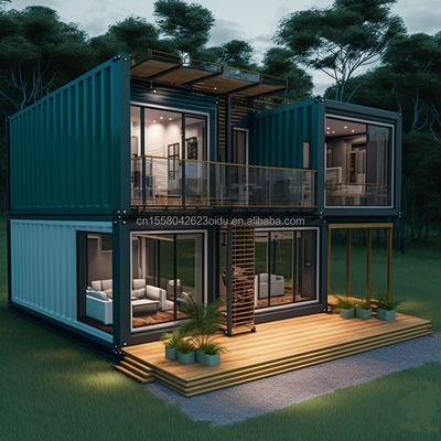 Panello sandwich in acciaio Villa in legno prefabbricata Casa container con design moderno e caratteristiche espandibili