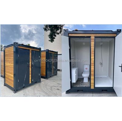 Moderno bagno mobile all'aperto con doccia in acciaio galvanizzato con piegatura e pannello sandwich bagno mobile