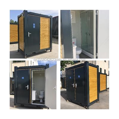 Moderno bagno mobile all'aperto con doccia in acciaio galvanizzato con piegatura e pannello sandwich bagno mobile