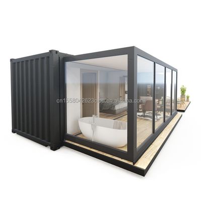 Moderno Design Customized EU Standard Prefab Container House Acciaio Plegabile 2 camere da letto Container Case Alberghi Bagni