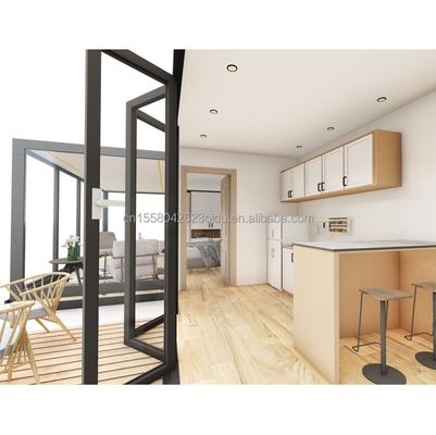 Moderno Design Customized EU Standard Prefab Container House Acciaio Plegabile 2 camere da letto Container Case Alberghi Bagni