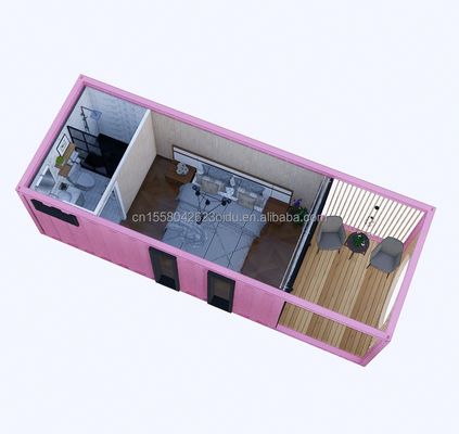 Contenitore con 3 camere da letto di alluminio con pareti di pannelli sandwich con imballaggio e onde