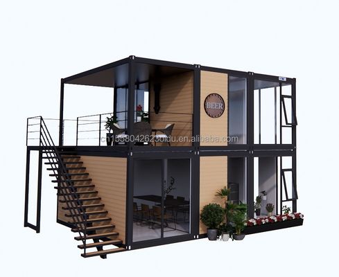 Moderno aspetto in legno imballaggio piatto casa mobile telaio in acciaio in acciaio galvanizzato piegatura 180g per contenitore da 10 piedi 20 piedi