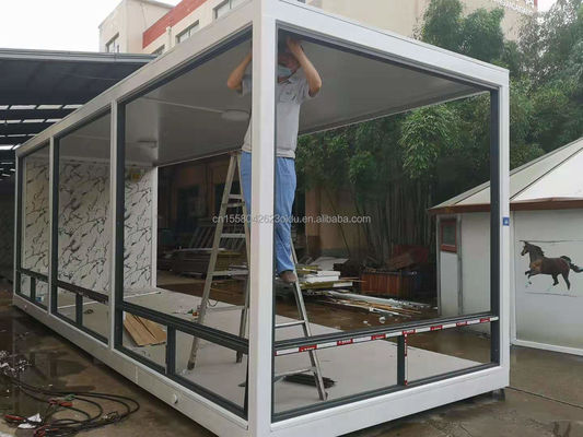 Portatile Famiglia Piatto imballaggio 20ft o 40ft Luxury Prefabbricato Container Room con vetro in lega di alluminio
