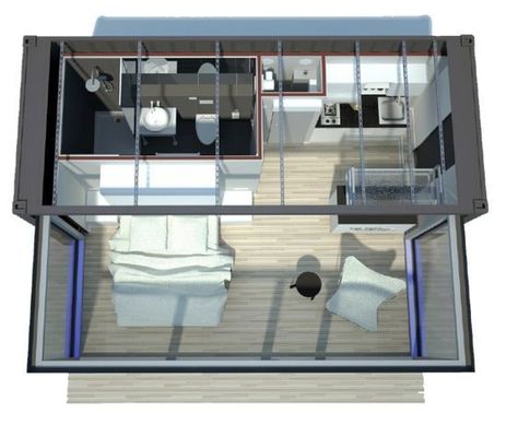 Colore personalizzato 20ft Bar contenitore di spedizione casa prefabbricata cassetto tipo spinta-tirare espansione contenitore casa soggiorno
