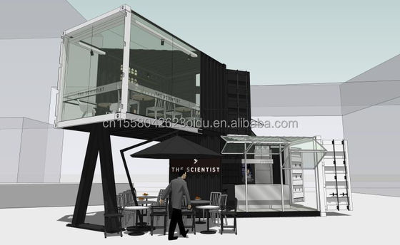 Colore personalizzato e lega di alluminio Finestre 20ft Luxury Container Room for Sales Booth Coffee Shop Guard Box Office Bar