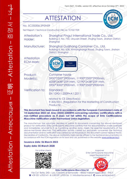 Porcellana Shanghai Pingui Nternational Trade Co., Ltd. Certificazioni
